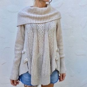 Angel of the North circle hem cowl neck sweater